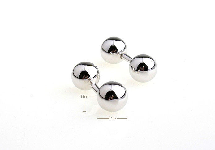 Silver double ball Cufflinks  Silver Texture Cufflinks Metal Cufflinks Wholesale & Customized  CL652834