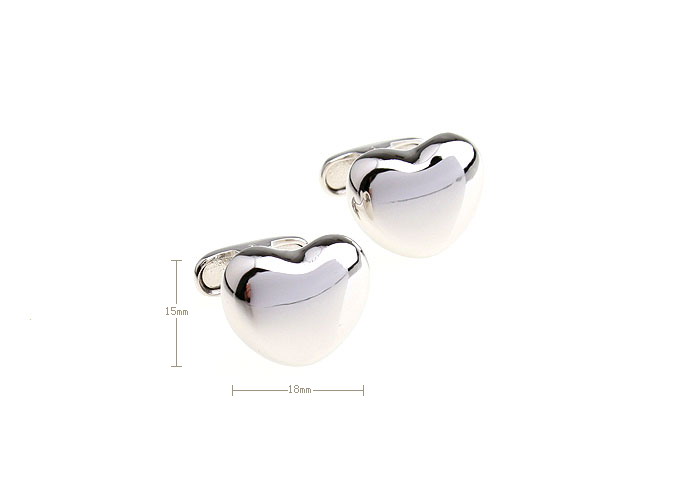 Heart shaped Cufflinks  Silver Texture Cufflinks Metal Cufflinks Wholesale & Customized  CL652892
