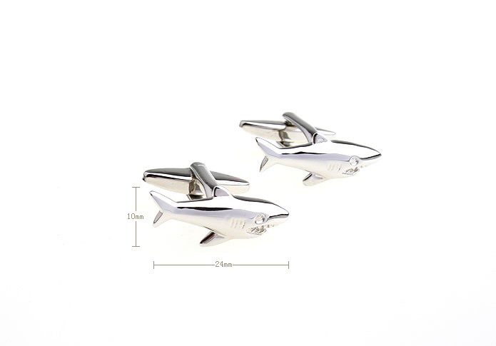 Blue whale shark Cufflinks  Silver Texture Cufflinks Metal Cufflinks Animal Wholesale & Customized  CL652895