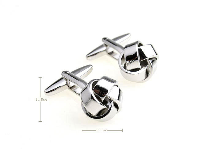  Silver Texture Cufflinks Metal Cufflinks Knot Wholesale & Customized  CL652909