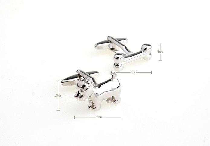 Dogs and Dog bones Cufflinks  Silver Texture Cufflinks Metal Cufflinks Animal Wholesale & Customized  CL652943