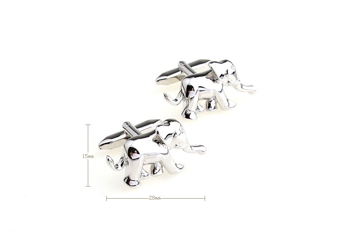Elephants Cufflinks  Silver Texture Cufflinks Metal Cufflinks Animal Wholesale & Customized  CL652944