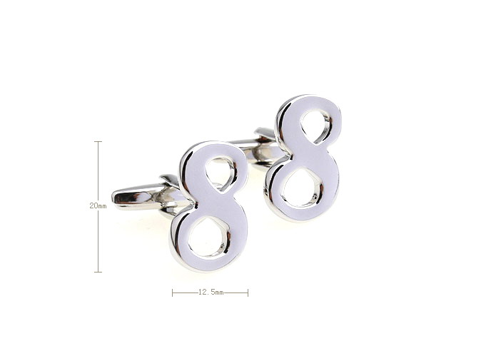 Arabic numerals 8 Cufflinks  Silver Texture Cufflinks Metal Cufflinks Symbol Wholesale & Customized  CL652958