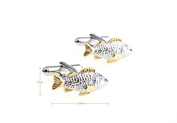 Gold fin fish Cufflinks  Gold Luxury Cufflinks Metal Cufflinks Animal Wholesale & Customized  CL652963