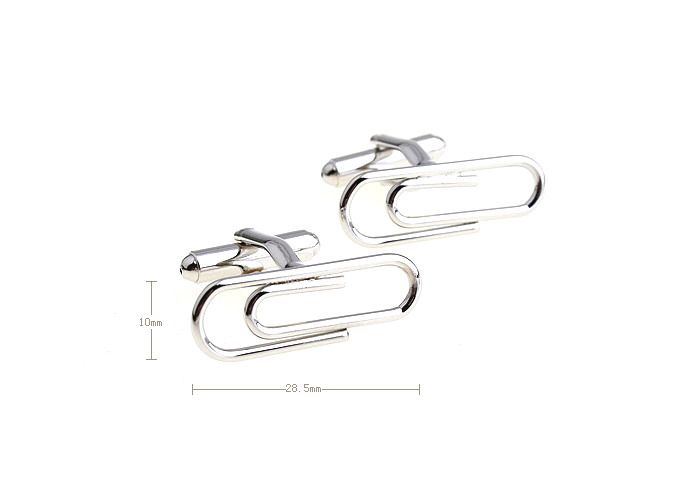 Paperclip Cufflinks  Silver Texture Cufflinks Metal Cufflinks Tools Wholesale & Customized  CL652964