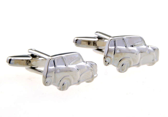 Car Cufflinks  Silver Texture Cufflinks Metal Cufflinks Transportation Wholesale & Customized  CL653819