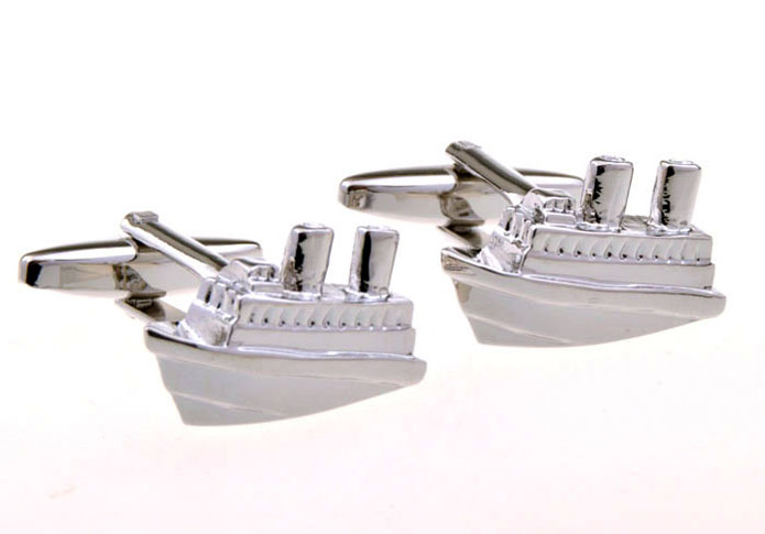 Steamship Cufflinks  Silver Texture Cufflinks Metal Cufflinks Military Wholesale & Customized  CL653823