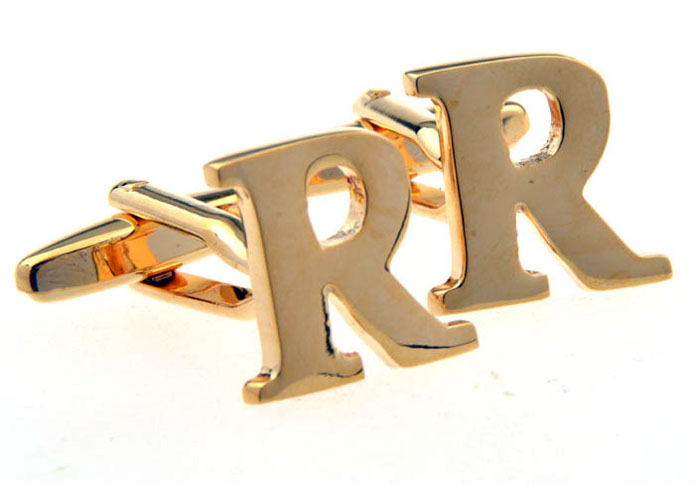 The Letters R Cufflinks  Gold Luxury Cufflinks Metal Cufflinks Symbol Wholesale & Customized  CL653835