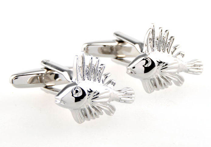 Fish Cufflinks  Silver Texture Cufflinks Metal Cufflinks Animal Wholesale & Customized  CL654008