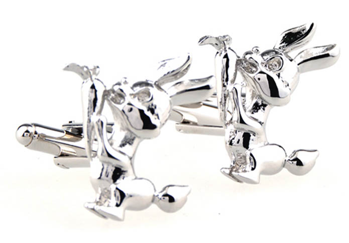 Zodiac Rabbit Cufflinks  Silver Texture Cufflinks Metal Cufflinks Animal Wholesale & Customized  CL654099
