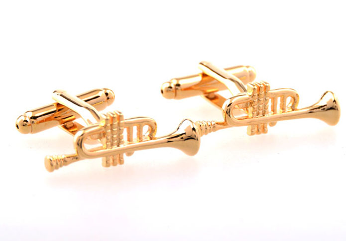 The trumpet Cufflinks  Gold Luxury Cufflinks Metal Cufflinks Music Wholesale & Customized  CL654223