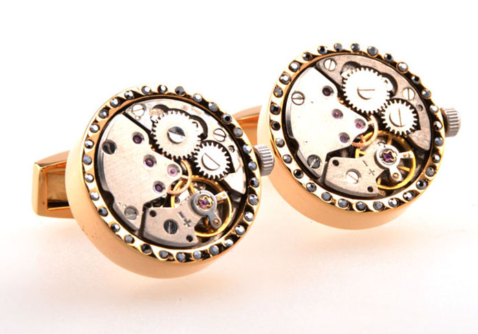 Steampunk with the smallest vintage watch movements Cufflinks  Multi Color Fashion Cufflinks Metal Cufflinks Tools Wholesale & Customized  CL654241