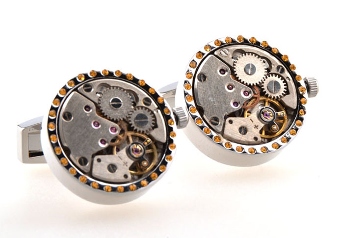 Steampunk with the smallest vintage watch movements Cufflinks  Multi Color Fashion Cufflinks Metal Cufflinks Tools Wholesale & Customized  CL654242
