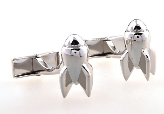 Rocket Cufflinks  Silver Texture Cufflinks Metal Cufflinks Military Wholesale & Customized  CL654251