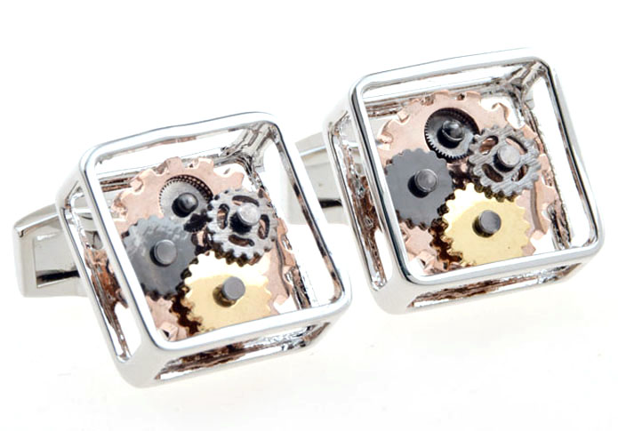 Steampunk with the smallest vintage watch movements Cufflinks  Multi Color Fashion Cufflinks Metal Cufflinks Tools Wholesale & Customized  CL654252