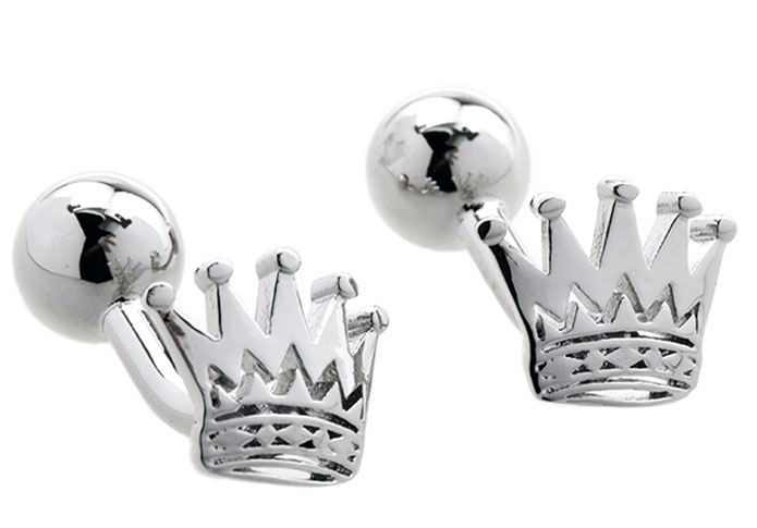 Crown Cufflinks  Silver Texture Cufflinks Metal Cufflinks Hipster Wear Wholesale & Customized  CL654288