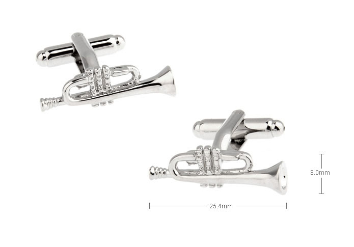 The trumpet Cufflinks  Silver Texture Cufflinks Metal Cufflinks Music Wholesale & Customized  CL654576