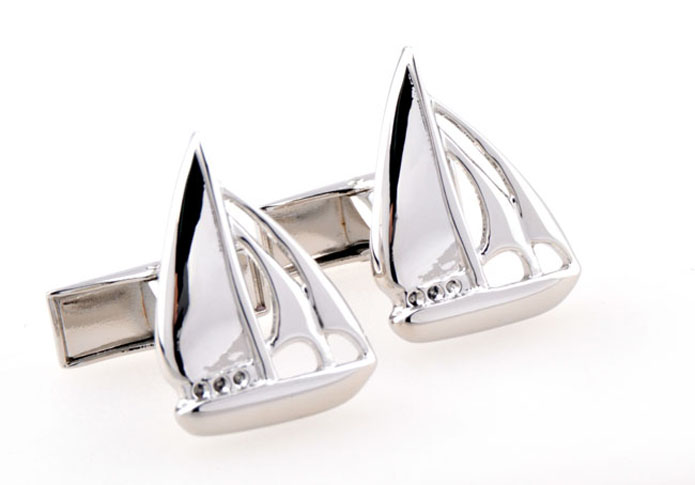 Sailing Cufflinks  Silver Texture Cufflinks Metal Cufflinks Transportation Wholesale & Customized  CL654656
