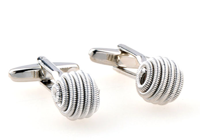A steel ball Cufflinks  Silver Texture Cufflinks Metal Cufflinks Knot Wholesale & Customized  CL654658