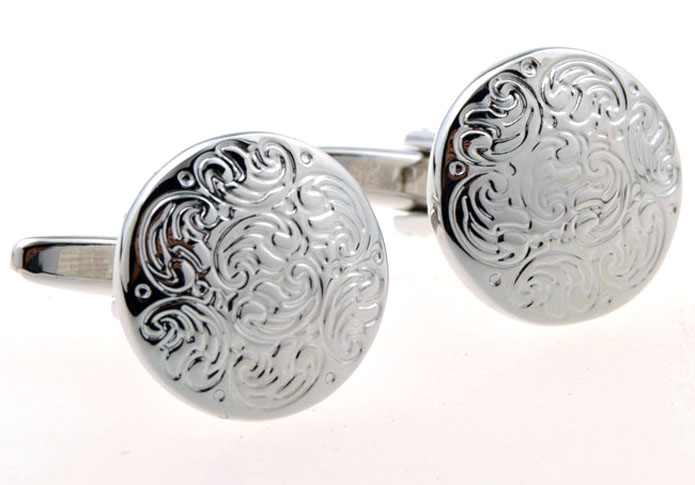 Greek pattern Cufflinks  Silver Texture Cufflinks Metal Cufflinks Funny Wholesale & Customized  CL654679
