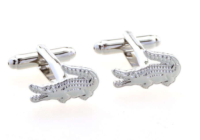 Crocodile Cufflinks Silver Texture Cufflinks Metal Cufflinks Animal Wholesale & Customized CL654994