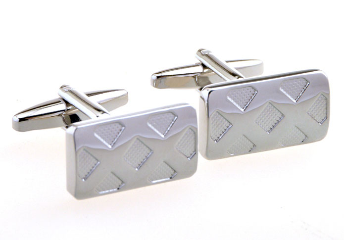 Silver Texture Cufflinks Metal Cufflinks Wholesale & Customized CL655102