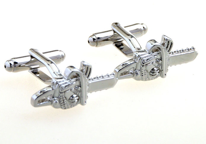 Chainsaw Cufflinks Silver Texture Cufflinks Metal Cufflinks Tools Wholesale & Customized CL655103