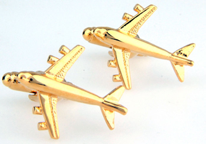 Aircraft Cufflinks Gold Luxury Cufflinks Metal Cufflinks Transportation Wholesale & Customized CL655125
