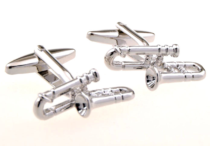 Small Cufflinks Silver Texture Cufflinks Metal Cufflinks Music Wholesale & Customized CL655400