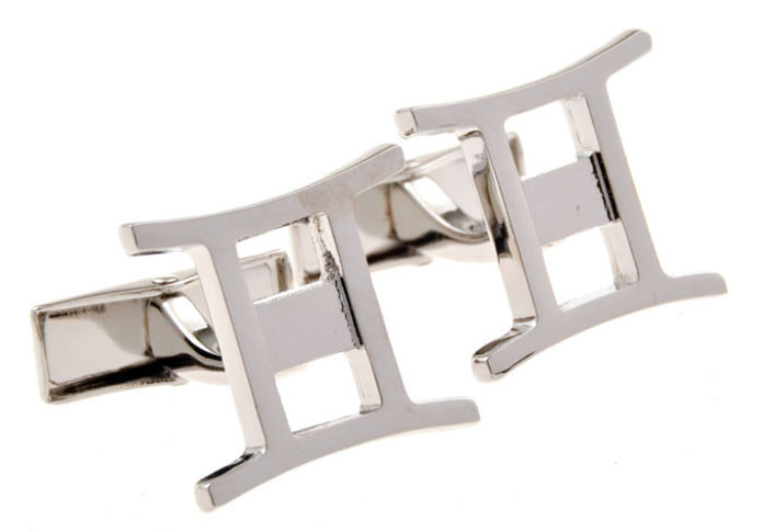Gemini Cufflinks Silver Texture Cufflinks Metal Cufflinks Symbol Wholesale & Customized CL655448