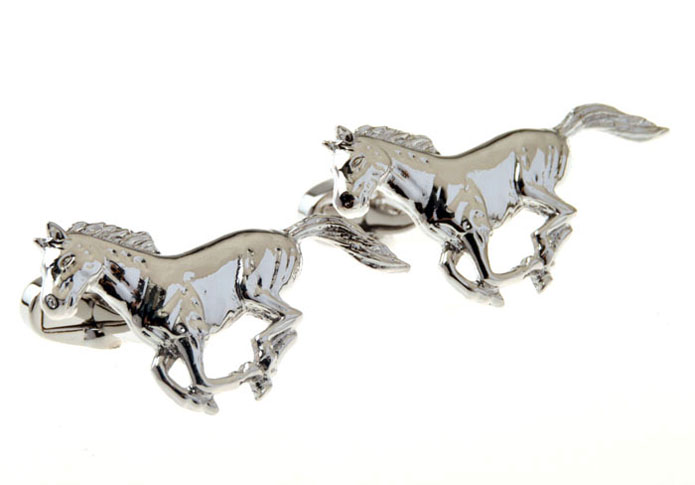 Horse Cufflinks  Silver Texture Cufflinks Metal Cufflinks Animal Wholesale & Customized  CL655763