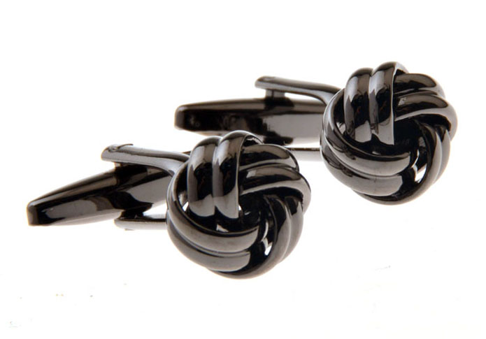  Gun Metal Color Cufflinks Metal Cufflinks Knot Wholesale & Customized  CL655781
