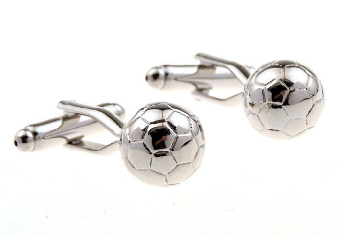 Football Cufflinks  Silver Texture Cufflinks Metal Cufflinks Sports Wholesale & Customized  CL655788