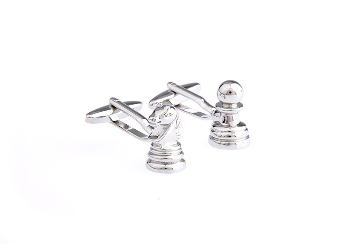 International Chess Cufflinks  Silver Texture Cufflinks Metal Cufflinks Recreation Wholesale & Customized  CL655793