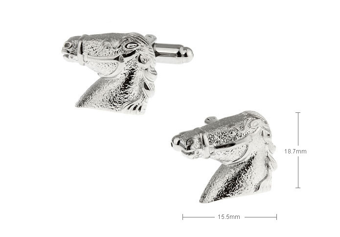 Horsehead Cufflinks  Silver Texture Cufflinks Metal Cufflinks Animal Wholesale & Customized  CL655796