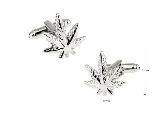 Leaves Cufflinks  Silver Texture Cufflinks Metal Cufflinks Funny Wholesale & Customized  CL655801