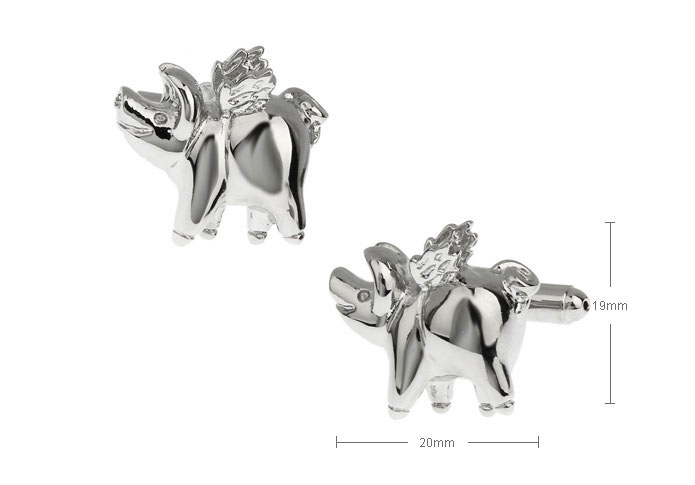 Angel Pig Cufflinks  Silver Texture Cufflinks Metal Cufflinks Animal Wholesale & Customized  CL655819