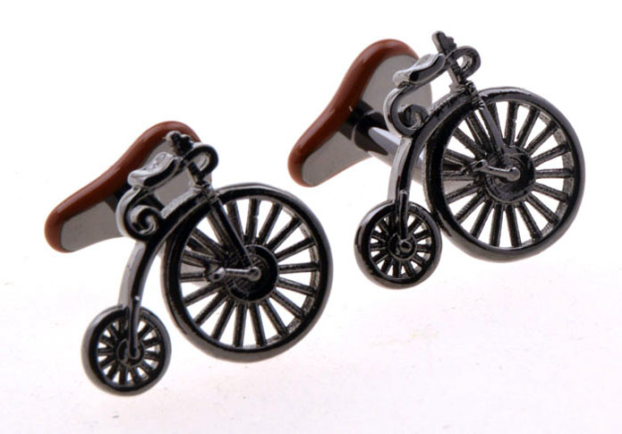Vintage Bicycle Cufflinks  Gun Metal Color Cufflinks Metal Cufflinks Transportation Wholesale & Customized  CL655918