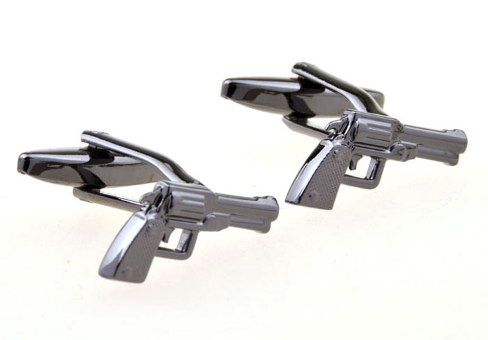 Pistol Cufflinks  Gun Metal Color Cufflinks Metal Cufflinks Military Wholesale & Customized  CL655996