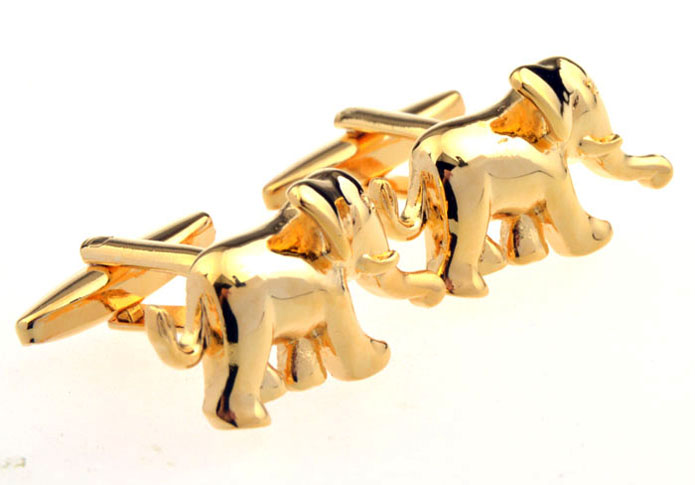 Elephant Cufflinks  Gold Luxury Cufflinks Metal Cufflinks Animal Wholesale & Customized  CL656047