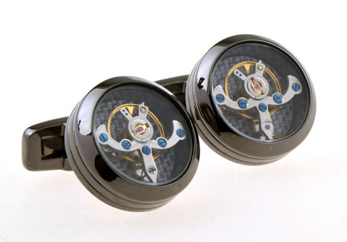 Minimum Wheel Vintage Steampunk Watch Movement Cufflinks  Gun Metal Color Cufflinks Metal Cufflinks Tools Wholesale & Customized  CL656142