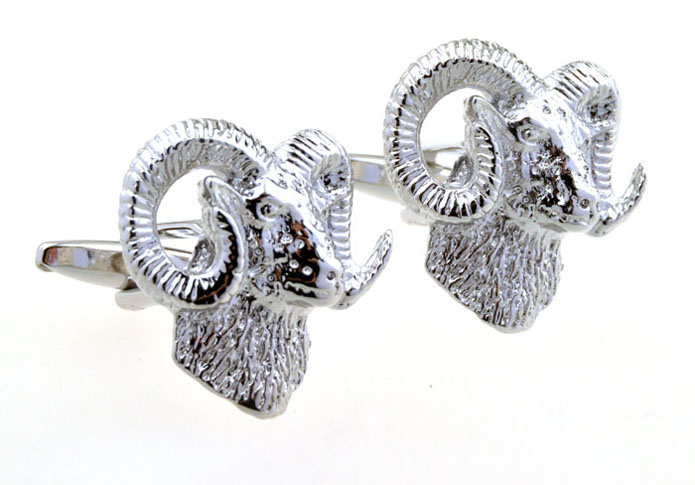 Goat Cufflinks  Silver Texture Cufflinks Metal Cufflinks Animal Wholesale & Customized  CL656182