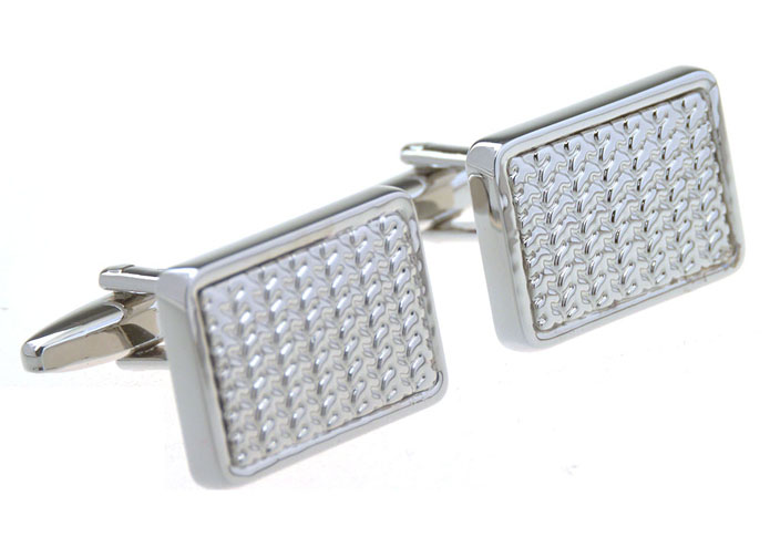  Silver Texture Cufflinks Metal Cufflinks Wholesale & Customized  CL656690