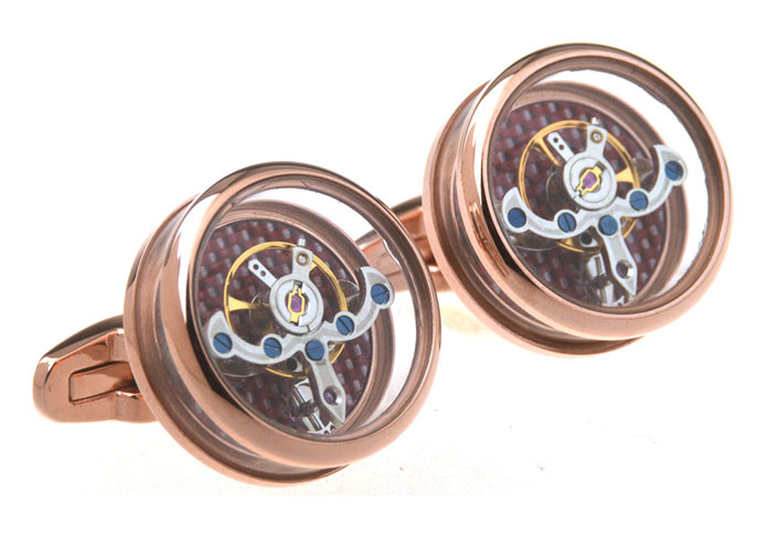 Steampunk Minimal Round Vintage Watch Movement Cufflinks  Gold Luxury Cufflinks Metal Cufflinks Tools Wholesale & Customized  CL656706