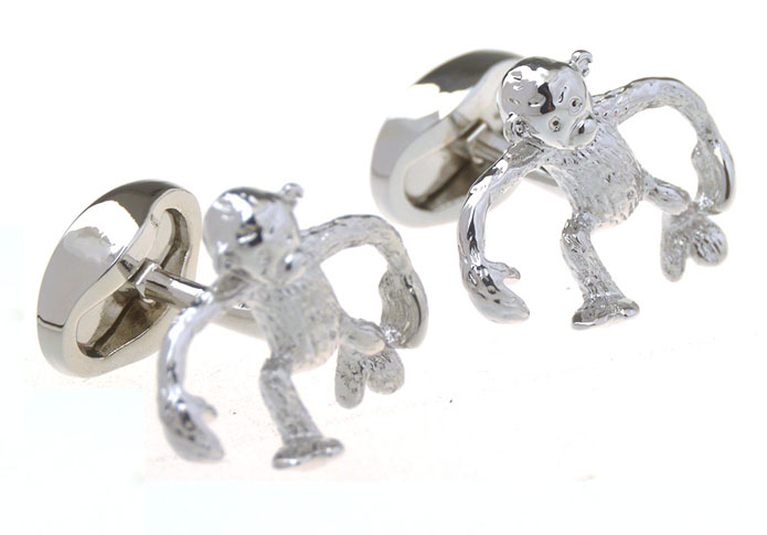 Monkey Cufflinks  Silver Texture Cufflinks Metal Cufflinks Animal Wholesale & Customized  CL656711