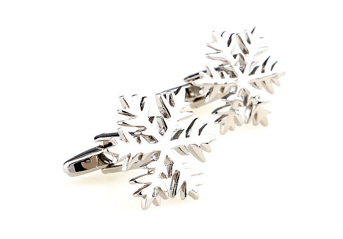 Snowflake Cufflinks  Silver Texture Cufflinks Metal Cufflinks Flags Wholesale & Customized  CL666802