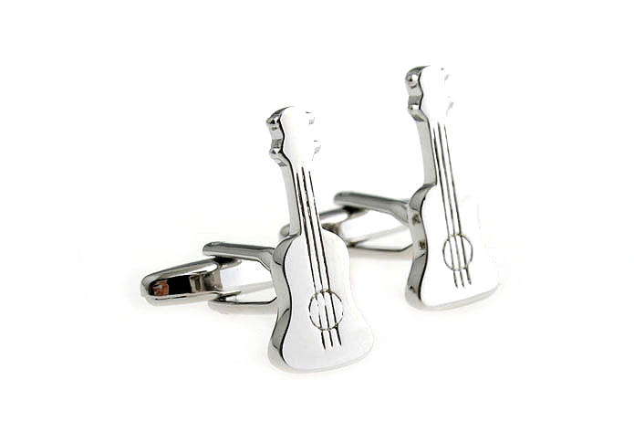 Guitar Cufflinks  Silver Texture Cufflinks Metal Cufflinks Music Wholesale & Customized  CL666804