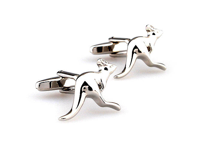 Kangaroo Cufflinks  Silver Texture Cufflinks Metal Cufflinks Animal Wholesale & Customized  CL666820