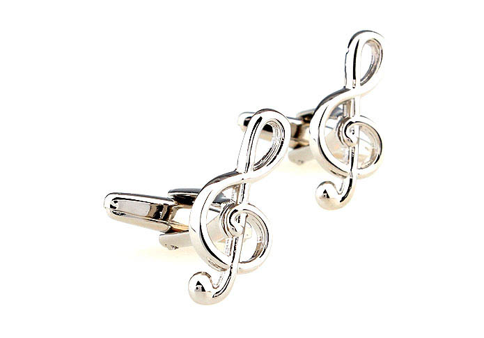 Musical notes Cufflinks  Silver Texture Cufflinks Metal Cufflinks Music Wholesale & Customized  CL666830