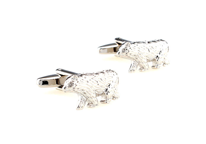 Polar Bear Cufflinks  Silver Texture Cufflinks Metal Cufflinks Animal Wholesale & Customized  CL666844